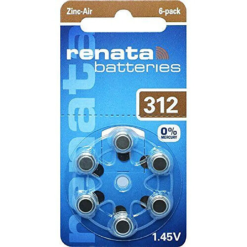 Piles pour appareils auditifs Renata ZA312 1.4 V 312A, HA312, V312AT, DA312, P312, A312, PR312H,