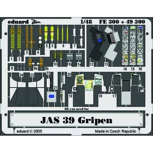 JAS-39 Gripen für Italeri Bausatz- 1:48e - Eduard Accessories