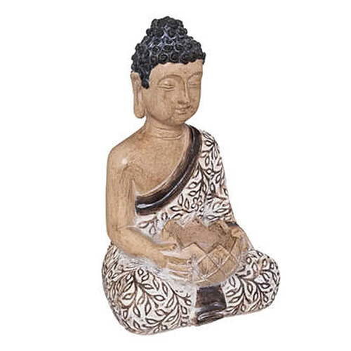 Atmosphera, Createur D'Interieur Bouddha résine assis H22,5cm Beige - ATMOSPHERA