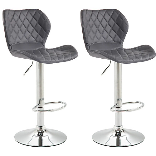 Non Lot de 2 tabourets de bar liège simili cuir chrome