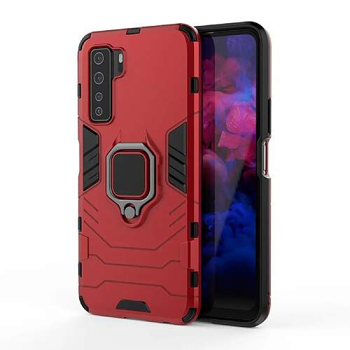 Coque en TPU combo avec support de bague rouge pour votre Huawei Nova 7 SE/P40 Lite 5G