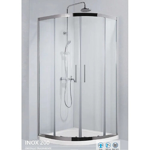 Karag Parois de douche ¼ de cercle INOX 200 H. 190 cm