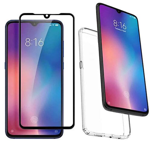 Ipomcase Coque XIAOMI Mi 9 (Mi9) + Verre Trempé 4D,Protection Ecran Vitre Film Couverture Complète