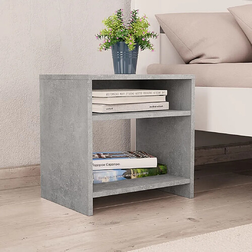 Maison Chic Table de chevet,Table de Nuit,Meuble de Rangement Gris béton 40x30x40 cm Bois d'ingénierie