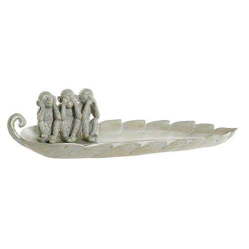 Figurine Décorative DKD Home Decor Gris Résine Feuille d'une plante (45 x 17 x 10 cm)