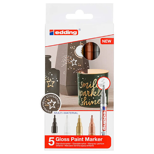 edding Marqueurs à peinture brillante 5 pcs Multicolore 753