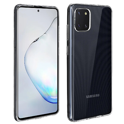 Avizar Coque Galaxy Note 10 Lite Rigide et Film Écran Verre Trempé 9H - Noir