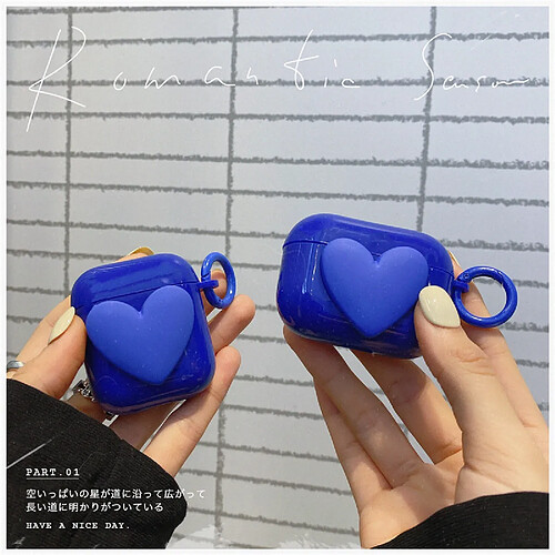 GUPBOO Airpods Coque Housse Étui Protecteur Compatible pour AirPods Pro-Ins Klein fille d'amour bleue