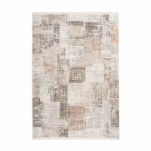 Paris Prix Tapis Vintage à Franges Akropolis IV Gris & Argent 80 x 150 cm