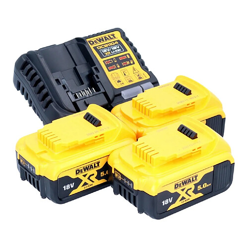 DeWalt DCB 1104 P3 Kit de démarrage sans fil 12 V / 18 V 3x batterie 5,0 Ah + chargeur DCB 1104