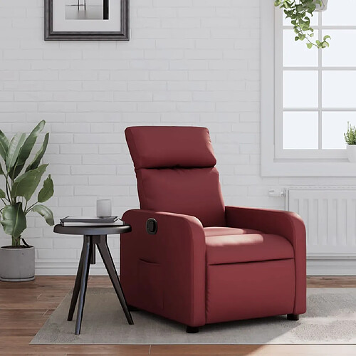 vidaXL Fauteuil inclinable Rouge bordeaux Similicuir