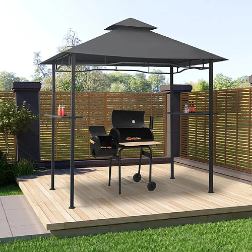 vidaXL Belvédère de barbecue 240x150x255 cm Anthracite Acier