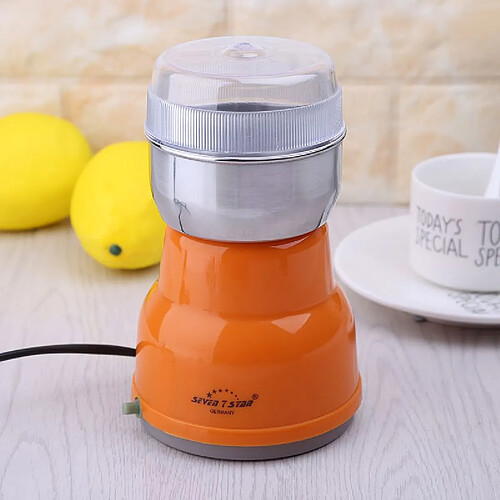 Universal Moulin à café électrique en acier inoxydable Moulin à café électrique pour la cuisine 220V(Orange)