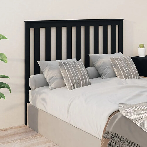 Maison Chic Tête de lit scandinave,Meuble de chambre Noir 126x6x101 cm Bois massif de pin -MN37529