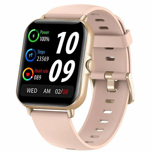 Montre Intelligente D'Appel Compatible Bluetooth Assistant Vocal Surveillance De La De La Pression Artérielle Smartwatch Rose