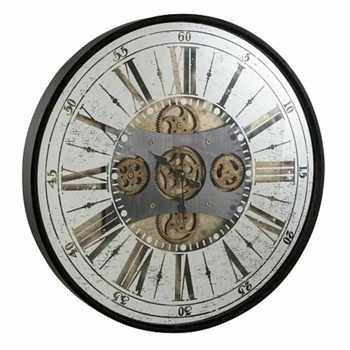 Paris Prix Horloge Murale Chiffres Romains Miroir 78cm Noir