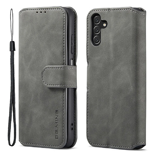 Etui en PU DG.MING style rétro, fermoir magnétique avec support gris pour votre Samsung Galaxy A13 5G