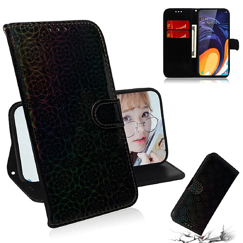 Wewoo Housse Coque Pour Galaxy M40 / A60 Couleur Pure Coloré Boucle magnétique Horizontal Flip en cuir avec support et emplacements cartes et porte-monnaie et lanière Noir