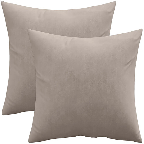 ICONIK INTERIOR Lot de 2 coussins en velours - housse et garnissage - Mesmal Beige