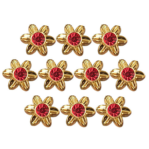 10pcs plastique fleur rivets goujons pour vêtements chaussures sacs décor 19mm rouge