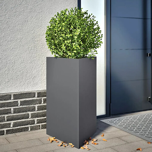 vidaXL Jardinière anthracite triangulaire 50x43x75 cm acier