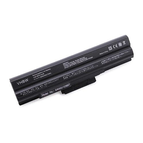 vhbw batterie compatible avec Sony Vaio VGN-AW170C, VGN-AW19, VGN-AW19/Q, VGN-AW21M/H laptop (6600mAh, 11,1V, Li-Ion, noir) avec puce intégrée