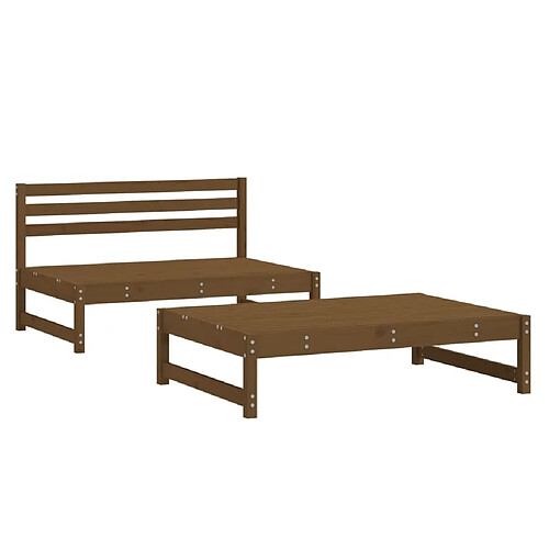 Maison Chic Salon de jardin 2 pcs - Table et chaises d'extérieur - Mobilier/Meubles de jardin Moderne marron miel bois de pin massif -MN90212