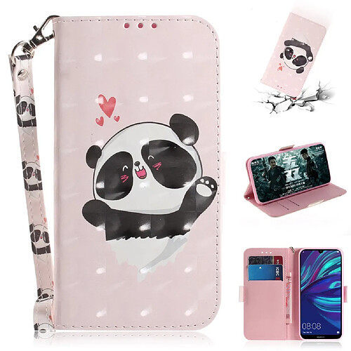 Etui en PU impression de motifs décor de points lumineux panda et coeurs pour votre Huawei P30 Lite/Nova 4e