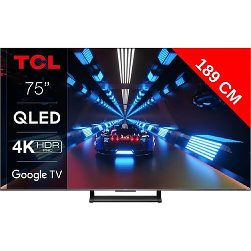 TCL TV QLED 4K 189 cm 75C735 144Hz Google TV