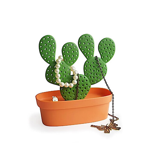 Qualy Porte bijoux cactus - Orange et vert