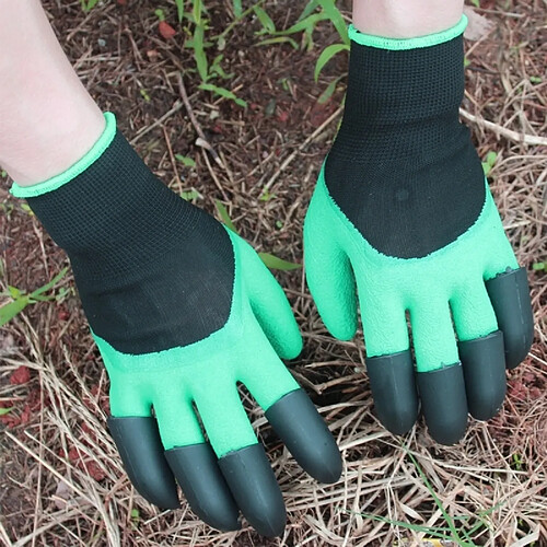 Wewoo Accessoire de jardinage pour creuser et planter Une paire de gants en latex avec des en plastique ABS de griffes