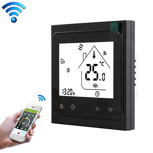 Wewoo BHT-002GCLW 3A Thermostat d'ambiance numérique LCD avec type de chauffe-eau à gaz affichage de l'heure et contrôle WiFi Noir