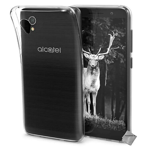 Htdmobiles Coque silicone gel fine pour Alcatel 1 + film ecran - TPU TRANSPARENT