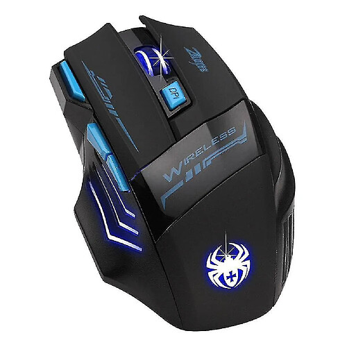 Universal F-14 Souris sans fil 2,4 GHz 7 boutons Souris optique sans fil 4 engrenages 2400dpi ergonomique réglable