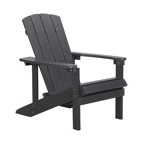 Beliani Chaise de jardin ADIRONDACK Bois d'ingénierie Gris foncé