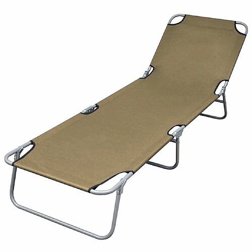 Maison Chic Chaise longue pliable de jardin | Bain de soleil Relax | Transat avec dossier réglable Taupe -GKD98165