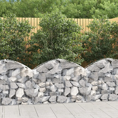 vidaXL Panier de gabions arqué 100x30x60/80 cm Fer galvanisé