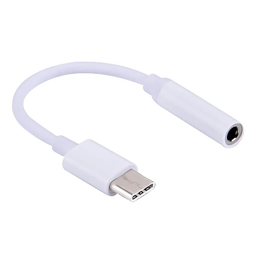 Wewoo Adaptateur blanc audio USB-C / Type-C vers Jack 3,5 mm, Longueur: environ 10cm