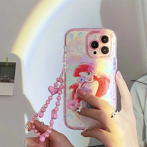 GUPBOO Étui pour iPhone12Pro Coque de téléphone fantaisie sirène fille chaîne Silicone