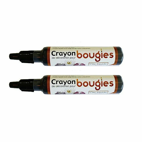 Graines Creatives 2 crayons cire liquide pour bougie - Noir