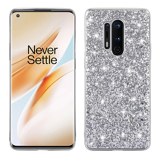 Coque en TPU paillettes scintillantes argent pour votre OnePlus 8 Pro