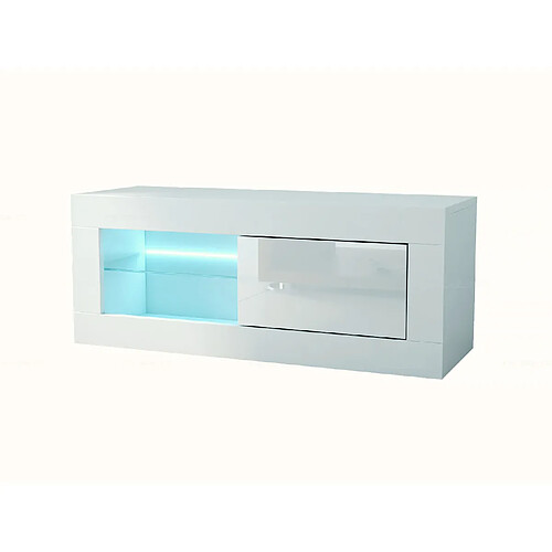 Dusine Petit meuble TV Iconik avec LED 100 CM en 18 MM avec porte laquée