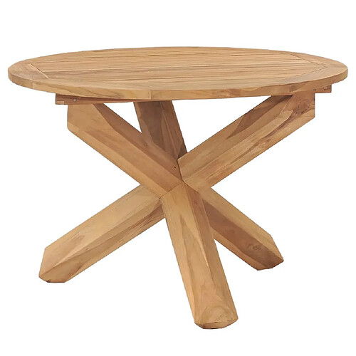 vidaXL Table à dîner de jardin Ø110x75 cm Bois de teck massif