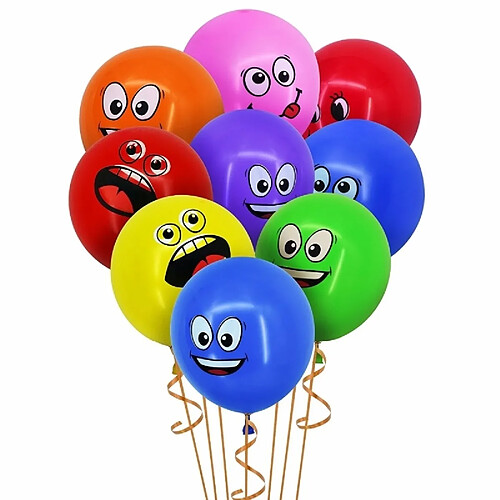 Wewoo 51 pcs mignon imprimé grands yeux smiley latex ballons décoration de fête d'anniversaire