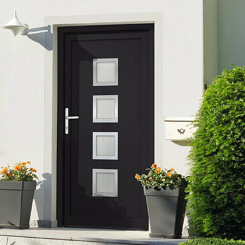 vidaXL Porte d'entrée anthracite 98x208 cm PVC