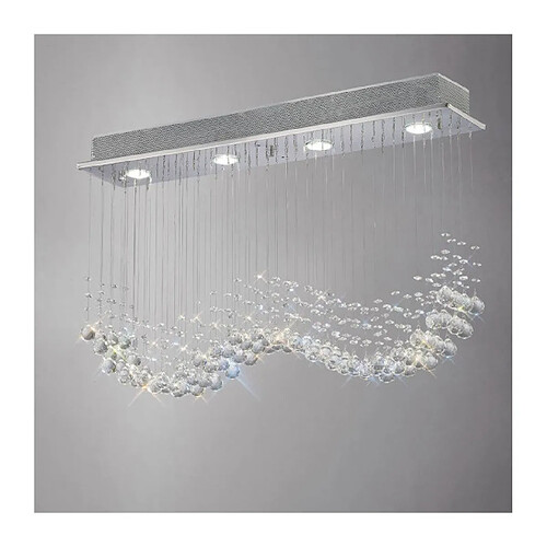 Luminaire Center Suspension Colorado Line 4 Ampoules chrome poli/cristal