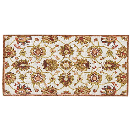 Beliani Tapis de laine beige et marron 80 x 150 cm EZINE