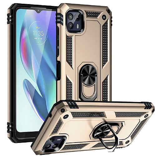 Coque en TPU antichoc avec béquille or pour votre Motorola Moto G50 5G