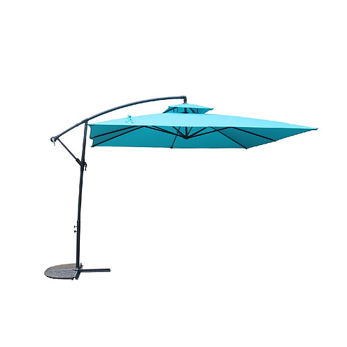 Concept Usine Parasol déporté rond diamètre 3m bleu CAPRI