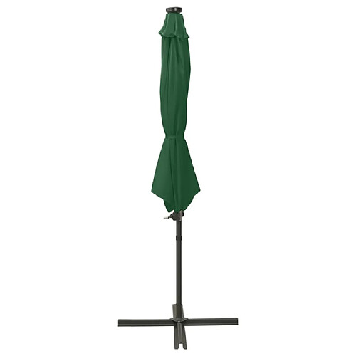 Maison Chic Parasol Jardin | Parasol déporté avec mat et lumières LED Vert 300 cm - GKD67873